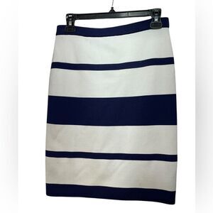 Neiman‎ Marcus Striped Navy/White Pencil Skirt Medium